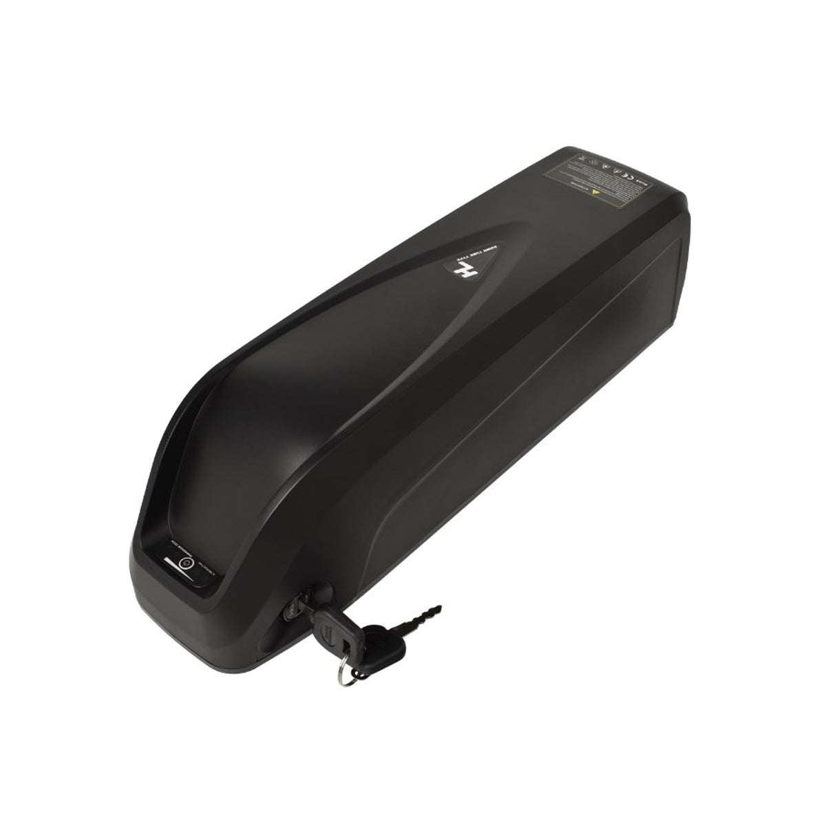 Lankeleisi Bikes lithium-ion battery for electric bicycle, compact and sleek design, mounted on a bicycle frame.